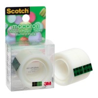 Scotch Magic Tape Macaron Dispenser 810 MCR-RF2 Refills 2PK 18 mm x 10m